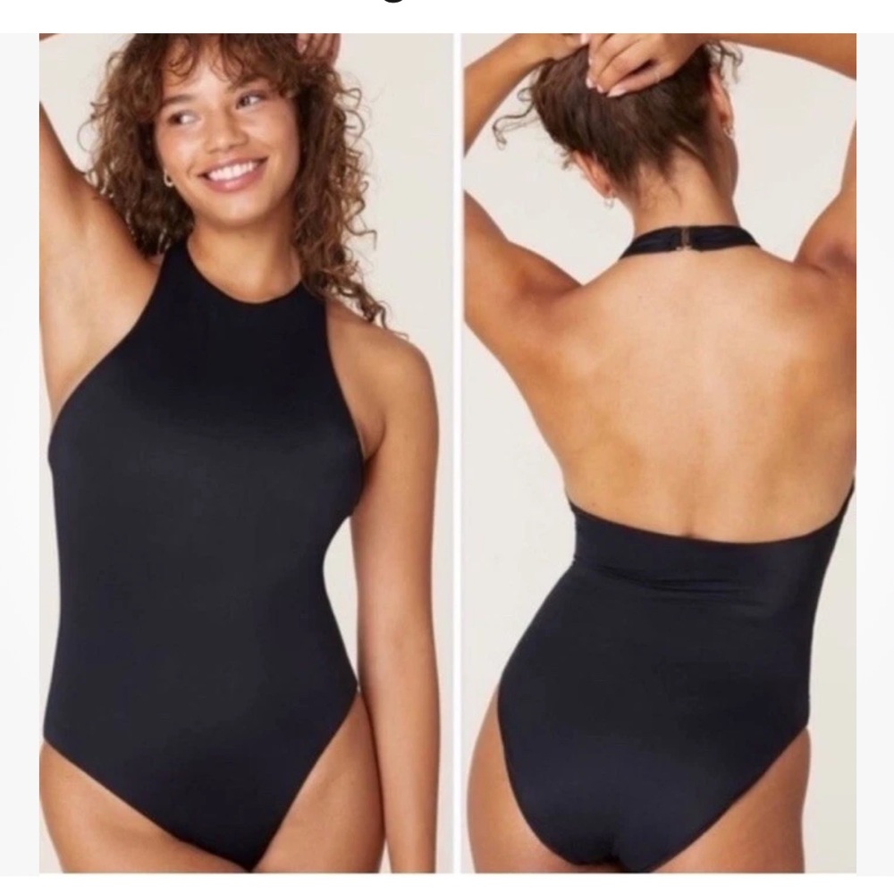 Andie Swim The Luzon One Piece High Neck Halter Black Size M NWT